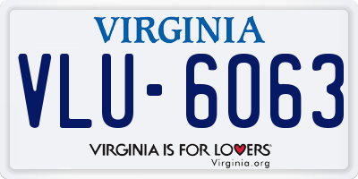 VA license plate VLU6063