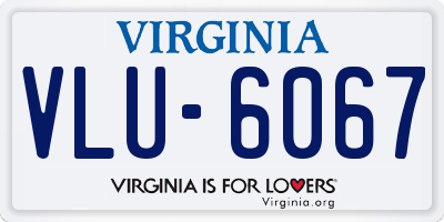 VA license plate VLU6067