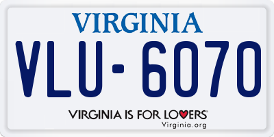 VA license plate VLU6070
