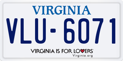 VA license plate VLU6071