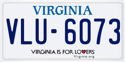 VA license plate VLU6073