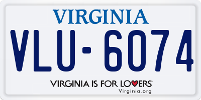 VA license plate VLU6074