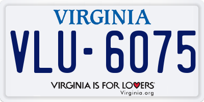 VA license plate VLU6075