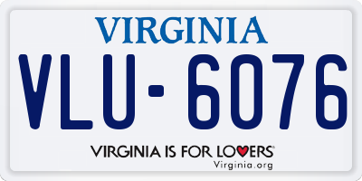 VA license plate VLU6076
