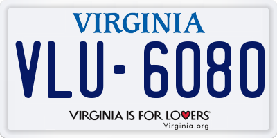 VA license plate VLU6080