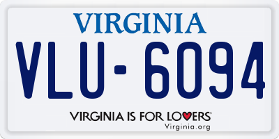 VA license plate VLU6094