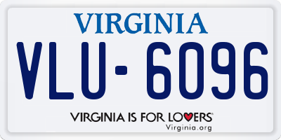 VA license plate VLU6096