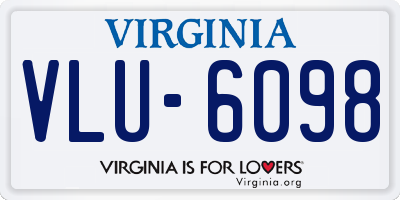 VA license plate VLU6098