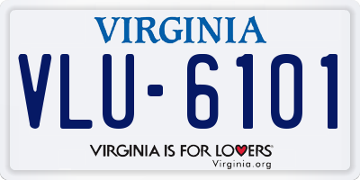 VA license plate VLU6101