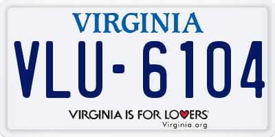 VA license plate VLU6104