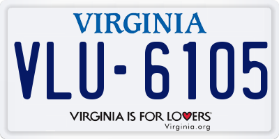 VA license plate VLU6105