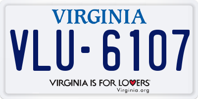 VA license plate VLU6107