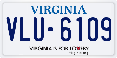 VA license plate VLU6109