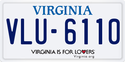 VA license plate VLU6110