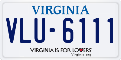 VA license plate VLU6111