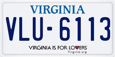 VA license plate VLU6113
