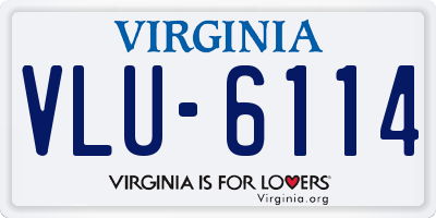 VA license plate VLU6114