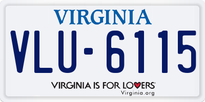 VA license plate VLU6115