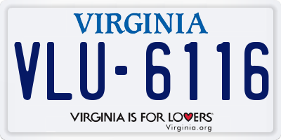 VA license plate VLU6116