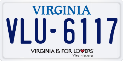 VA license plate VLU6117