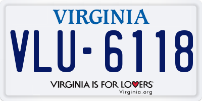 VA license plate VLU6118