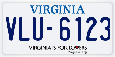 VA license plate VLU6123