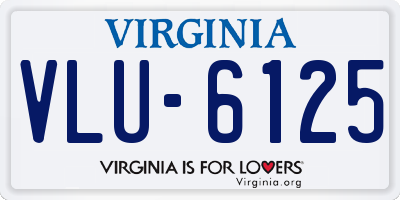 VA license plate VLU6125