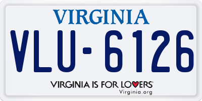 VA license plate VLU6126