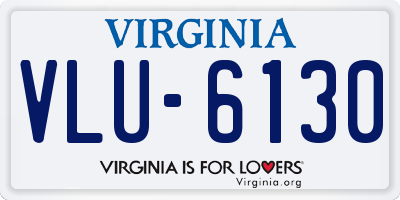 VA license plate VLU6130