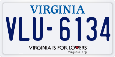 VA license plate VLU6134