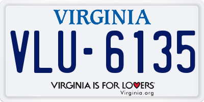 VA license plate VLU6135