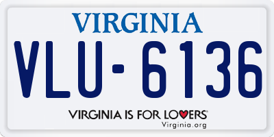 VA license plate VLU6136