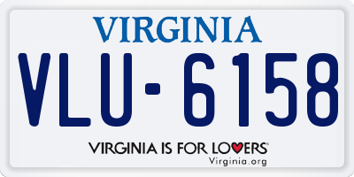 VA license plate VLU6158