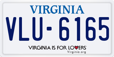 VA license plate VLU6165