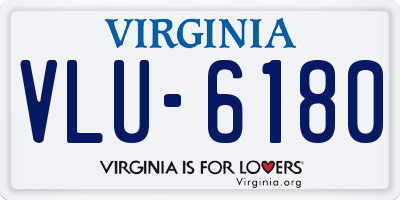 VA license plate VLU6180