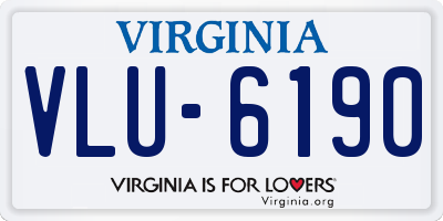 VA license plate VLU6190