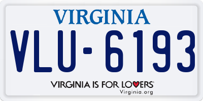 VA license plate VLU6193