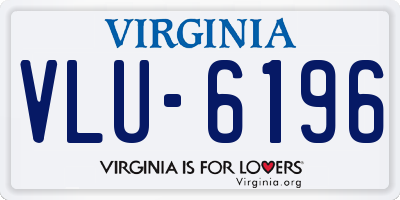 VA license plate VLU6196