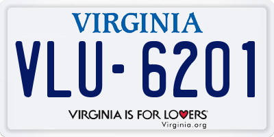 VA license plate VLU6201