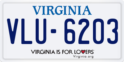 VA license plate VLU6203