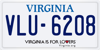 VA license plate VLU6208