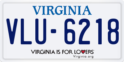 VA license plate VLU6218
