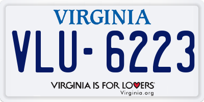 VA license plate VLU6223