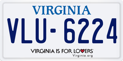 VA license plate VLU6224
