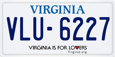 VA license plate VLU6227