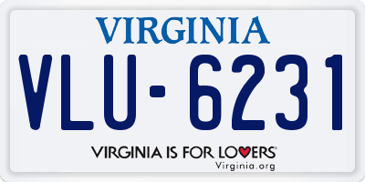 VA license plate VLU6231