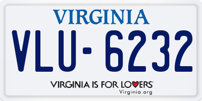 VA license plate VLU6232