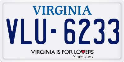VA license plate VLU6233