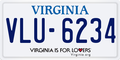 VA license plate VLU6234