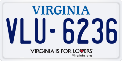 VA license plate VLU6236